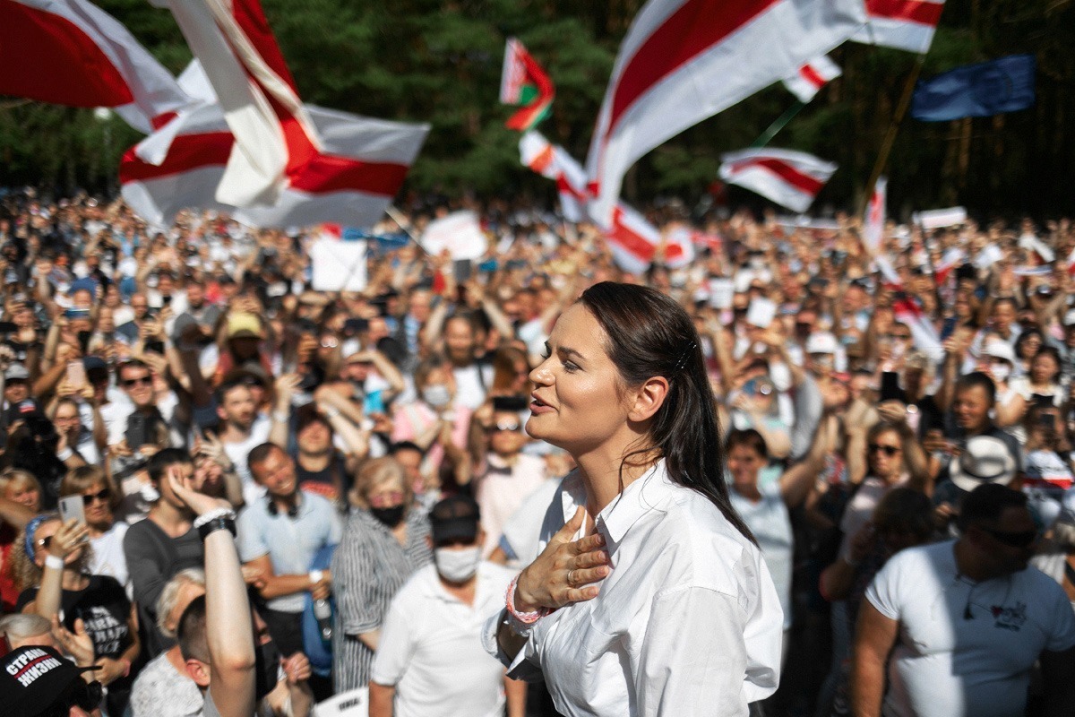 Swetlana Tichanowskaja übernahm die Führungsrolle im Wahlkampf quasi ungewollt / Foto © tut.by