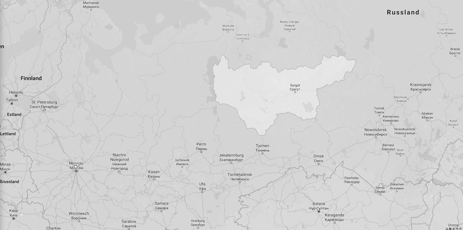 Der Autonome Kreis der Chanten und Mansen liegt etwa 3000 Kilometer nordöstlich von Moskau im Föderationskreis Ural