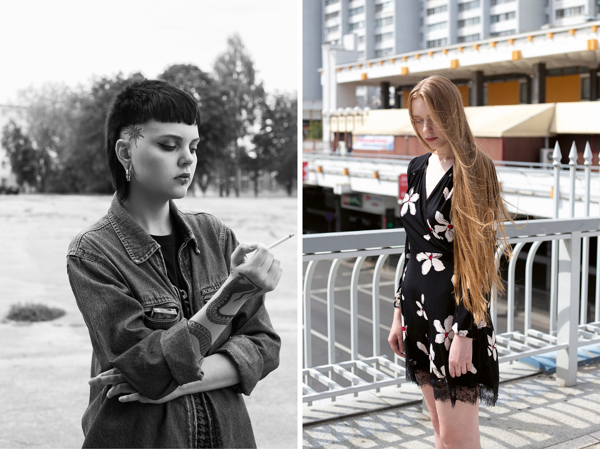 links Dasha, 2019, Minsk, Belarus │ rechts Liza, 2018, Minsk, Belarus / Foto © Julia Autz