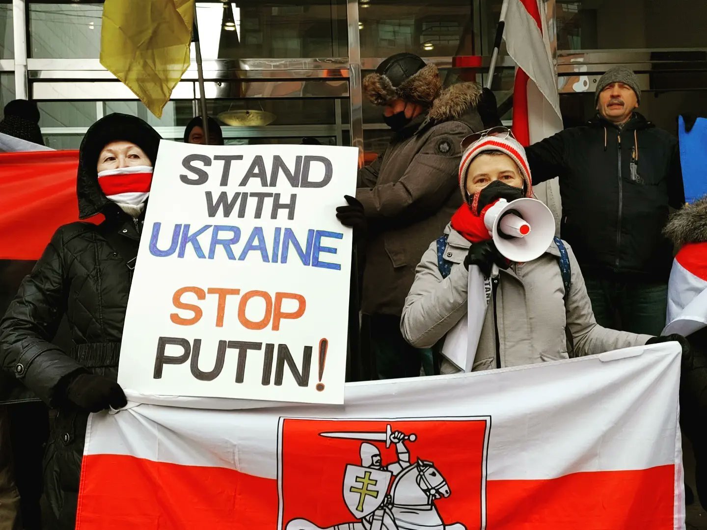 Belarussischer Protest gegen Russlands Krieg in der Ukraine / © Belarusian Canadian Alliance