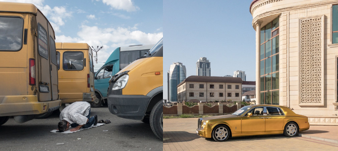 „Grosny kann durchaus mit Moskau mithalten – schöne Straßen, alles wie geleckt“ / Fotos © Dmitry Markov für Meduza