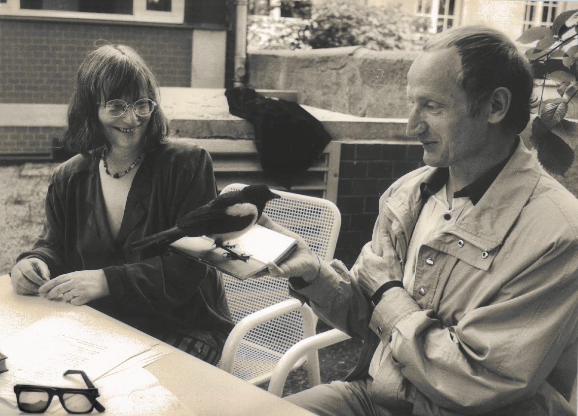 Ales Rasanau mit Elke Erb und Elster 1991 in Berlin / Foto © Renate von Mangoldt